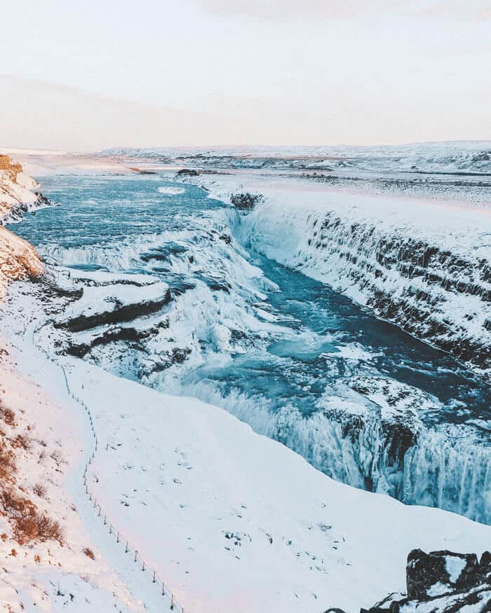 10 Best Things to do in Iceland in Winter. Visiting Iceland's waterfalls was one of the best things we did in Iceland. Gullfoss was incredible! What was your favorite place to visit in Iceland? #iceland #icelandwinter #europetravel #waterfall #avenlylane #avenlylanetravel