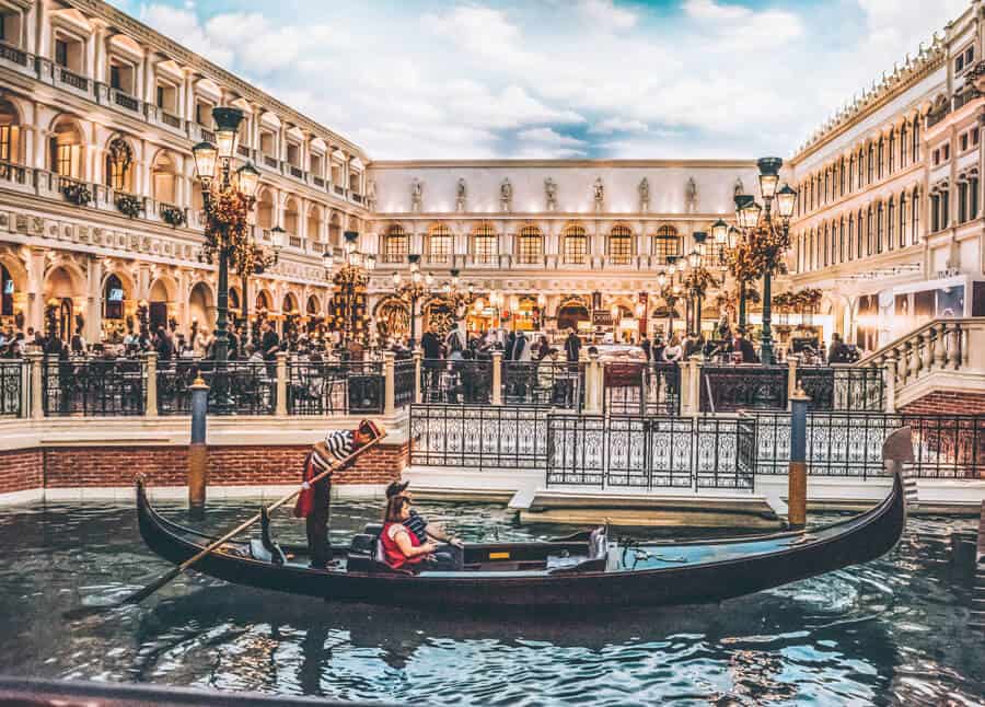 Gondola ride at the Venetian