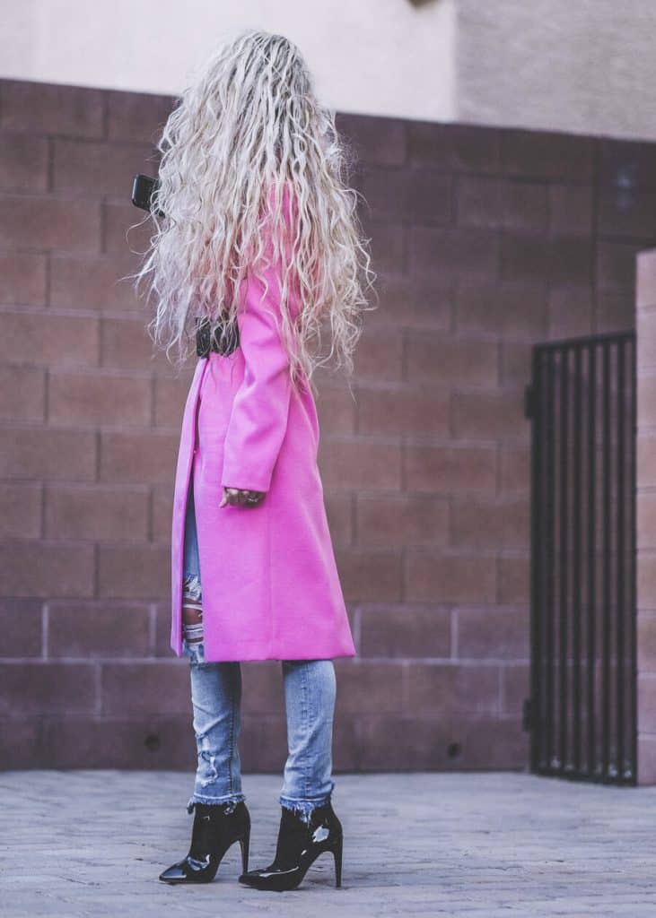 Blush pink trench coat