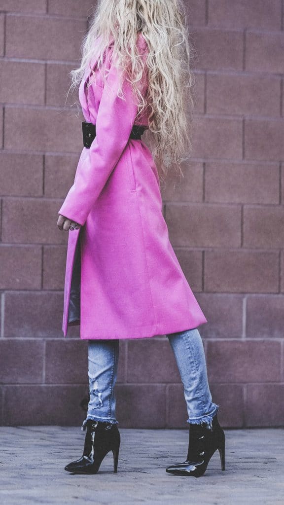 Blush pink trench coat