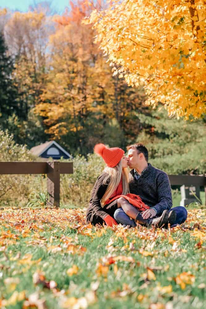 Fall leaves! Vermont's Best Kept Secret, Fall Photos Waterbury Reservoir. Our fall photoshoot for couples! #fall #autumn #fashion #fallfashion #fallleaves #vermont #AVENLYLANE #AVENLYLANETRAVEL #fallphotoshootcouples #falloutfits #fallphotography