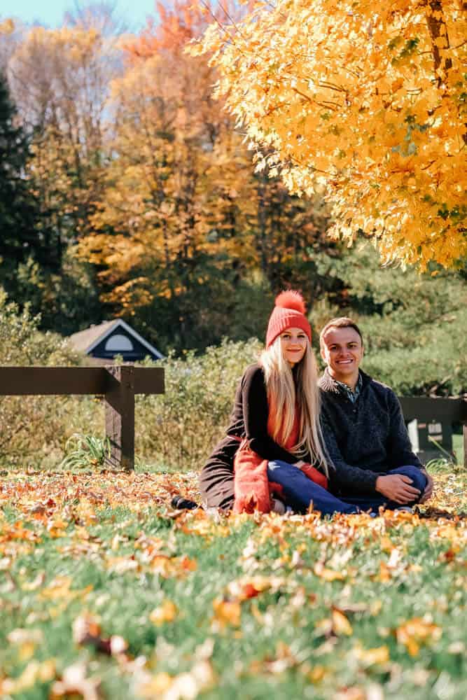 Fall leaves! Vermont's Best Kept Secret, Fall Photos Waterbury Reservoir. Our fall photoshoot for couples! #fall #autumn #fashion #fallfashion #fallleaves #vermont #AVENLYLANE #AVENLYLANETRAVEL #fallphotoshootcouples #falloutfits #fallphotography