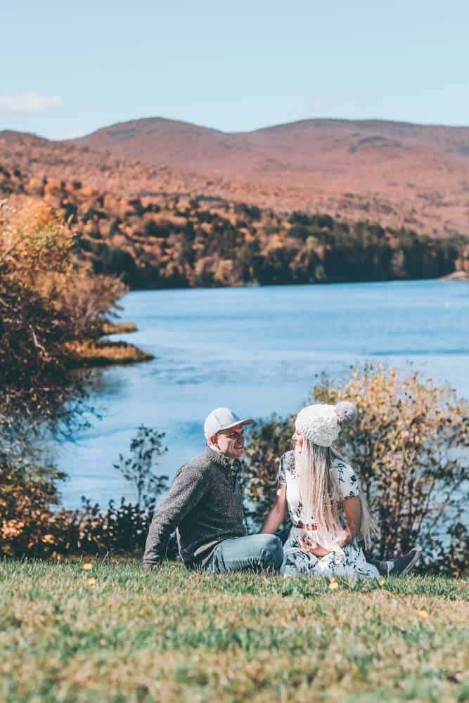 Fall leaves! Vermont's Best Kept Secret, Fall Photos Waterbury Reservoir. Our fall photoshoot for couples! #fall #autumn #fashion #fallfashion #fallleaves #vermont #AVENLYLANE #AVENLYLANETRAVEL #fallphotoshootcouples #falloutfits #fallphotography